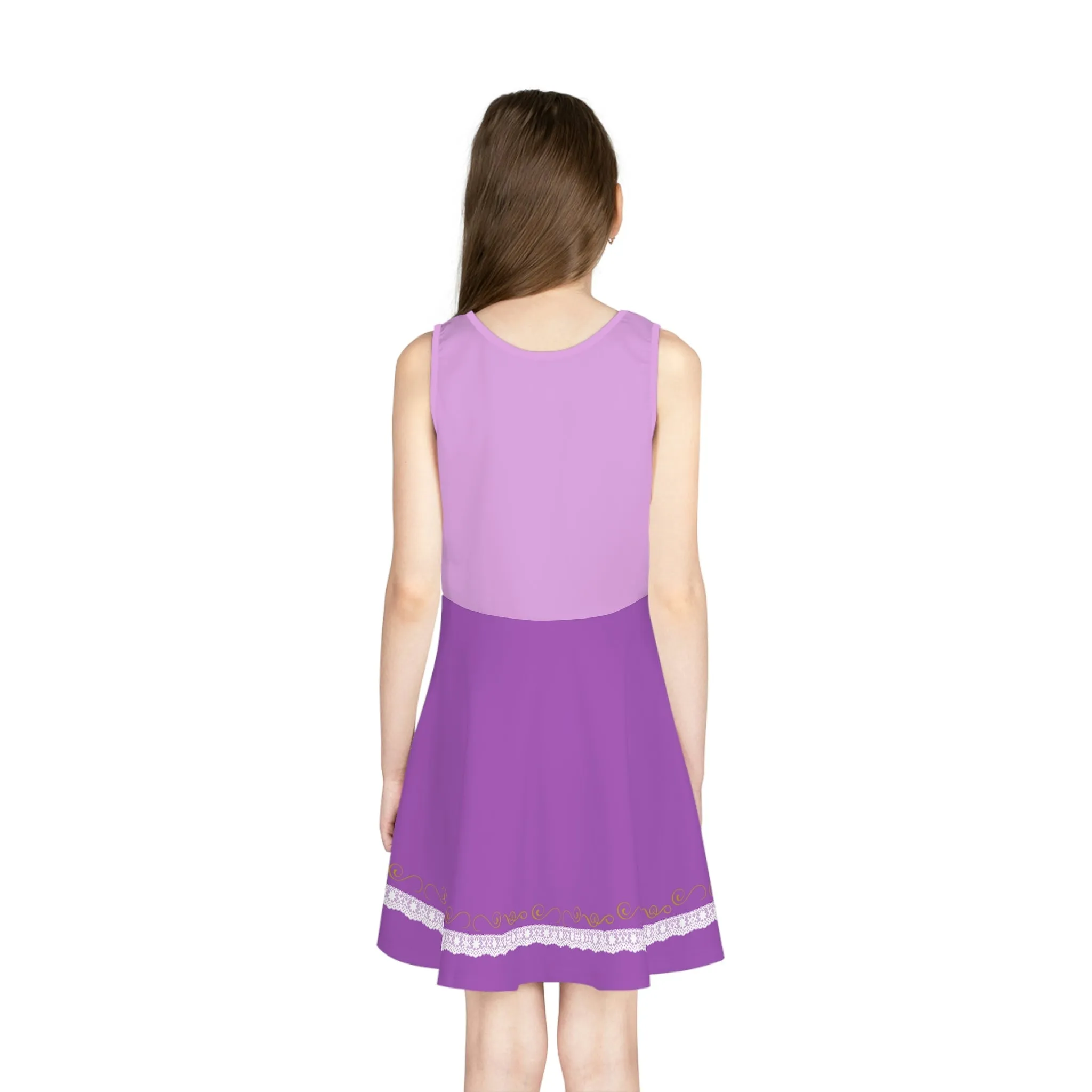 Rapunzel Inspired Girls' Sleeveless Sundress (AOP)