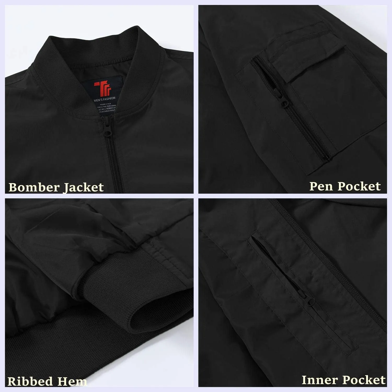 Rdruko Men's Lightweight Bomber Jacket Causal Fashion Stylish Windbreaker Light Jacket