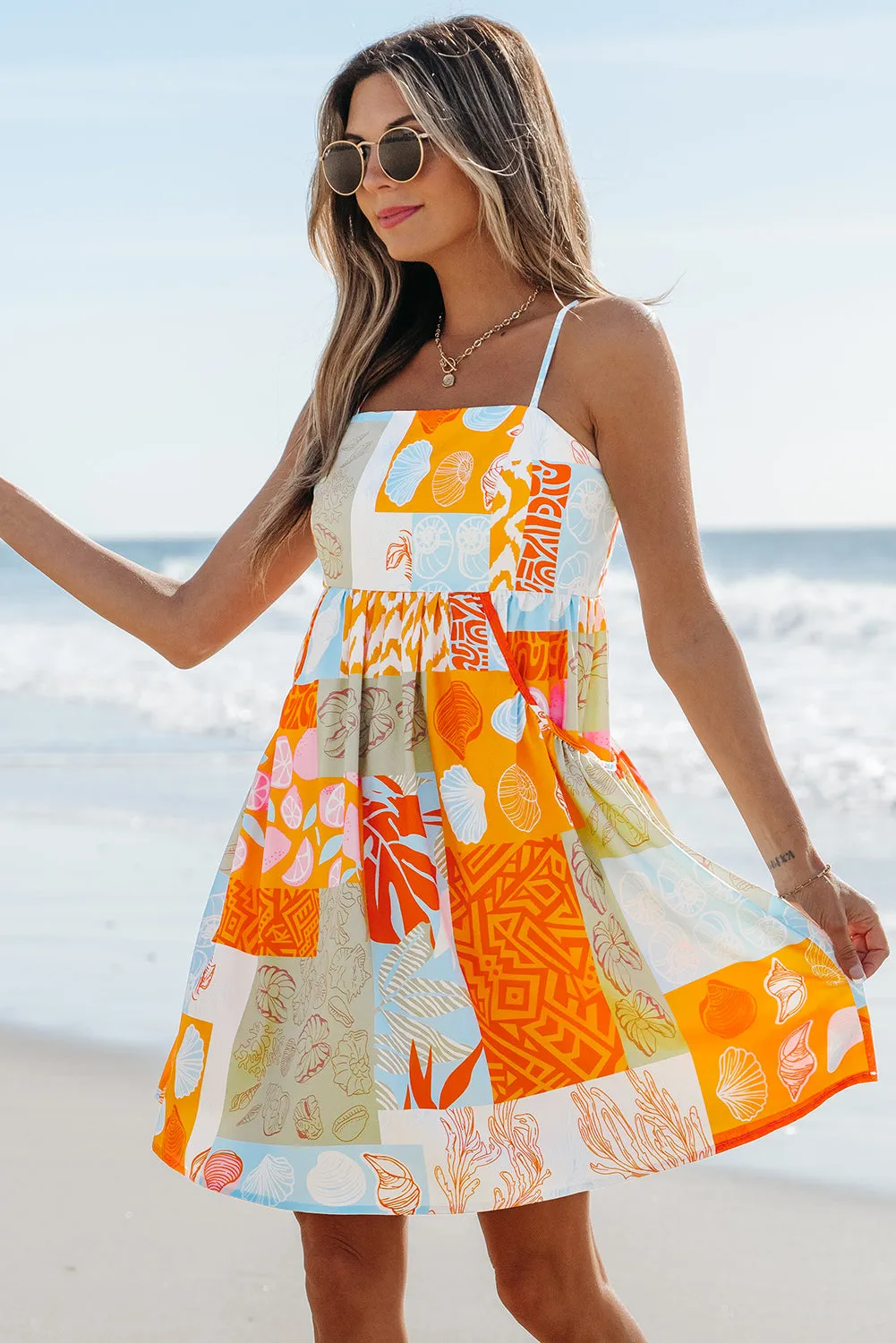 Seashell Self-tie Flowy Sundress