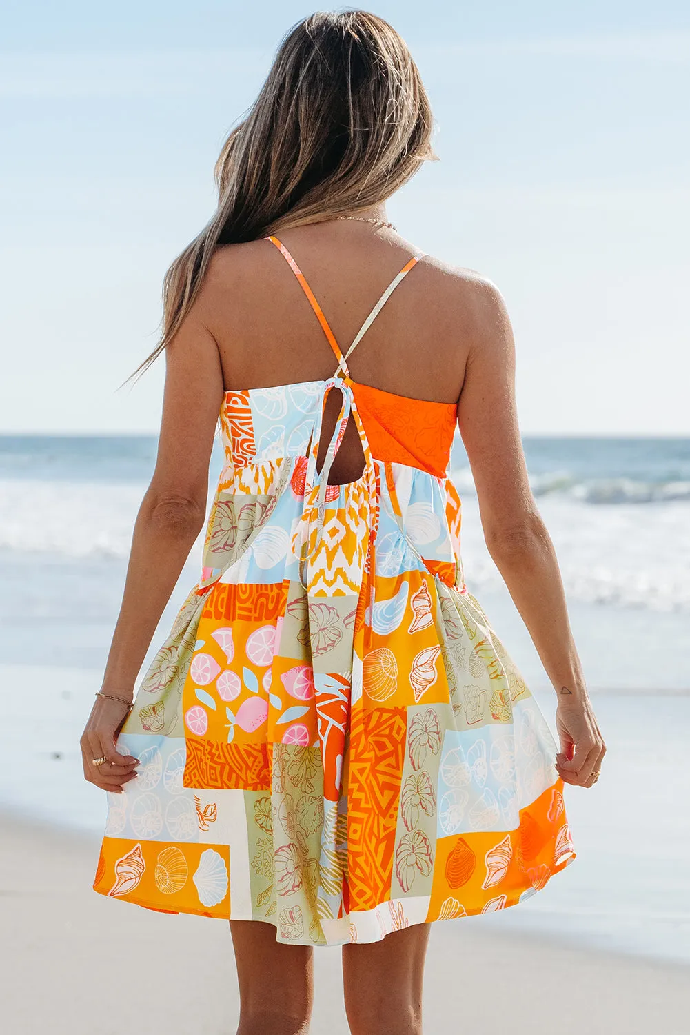Seashell Self-tie Flowy Sundress