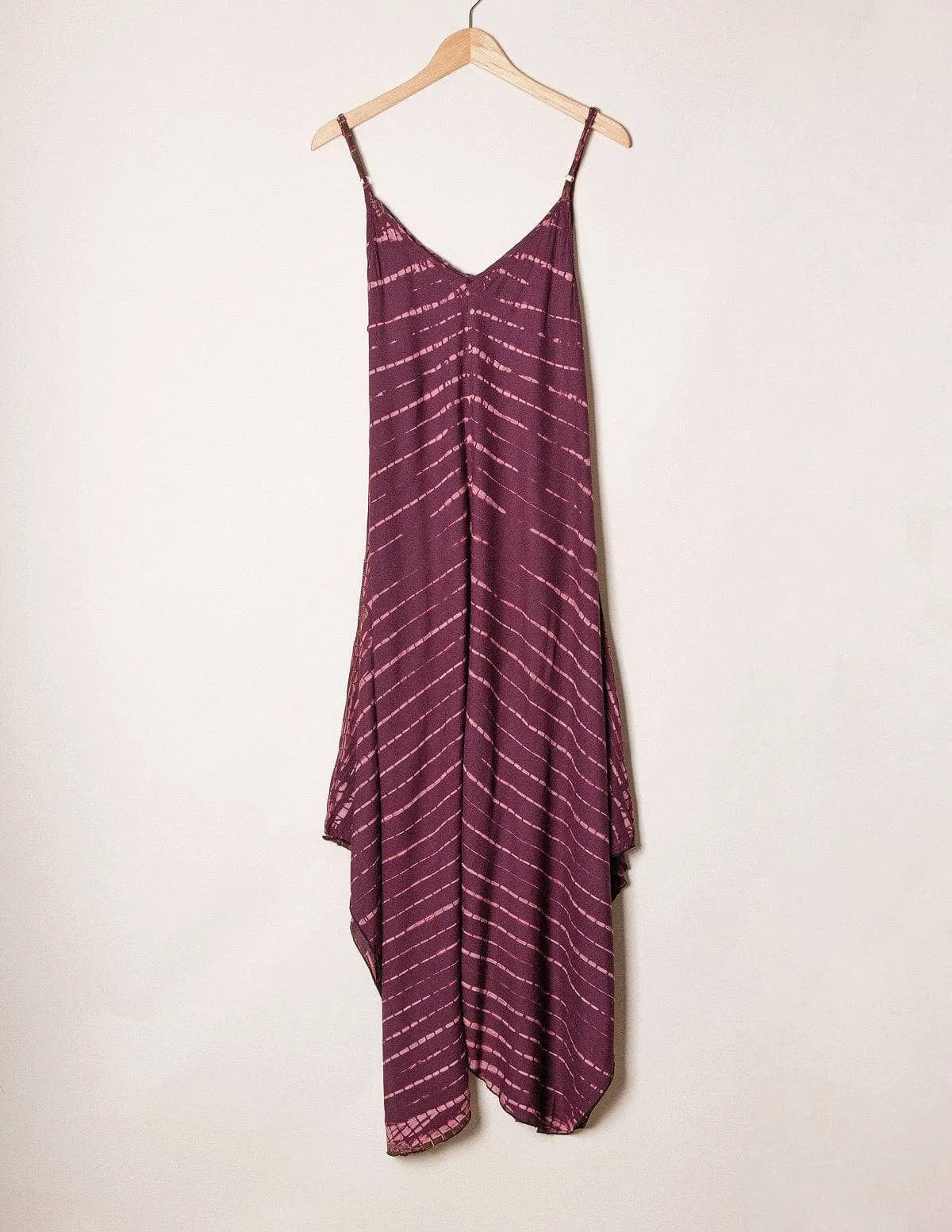 Shibori Tie-Dye Sundress - Plum