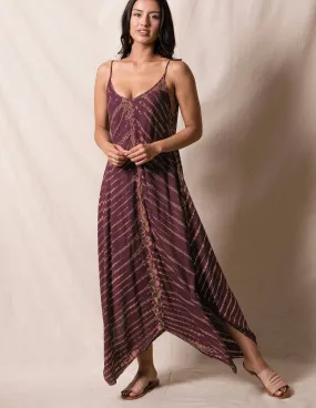 Shibori Tie-Dye Sundress - Plum