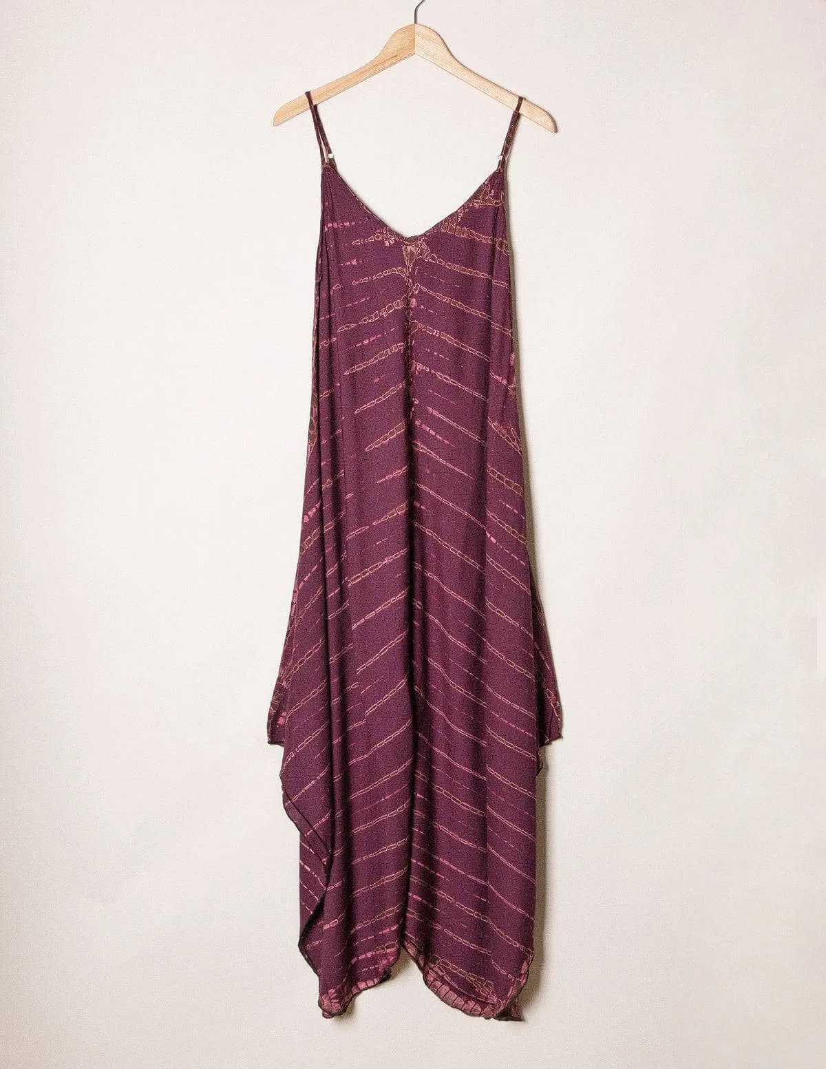 Shibori Tie-Dye Sundress - Plum