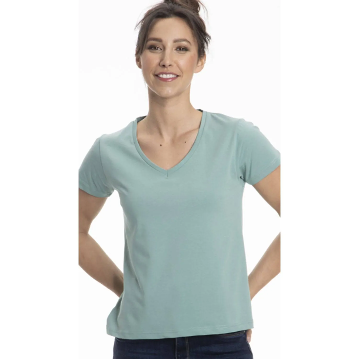 Short Sleeve V-Neck T-Shirt for Women in Pretty Spring Colors