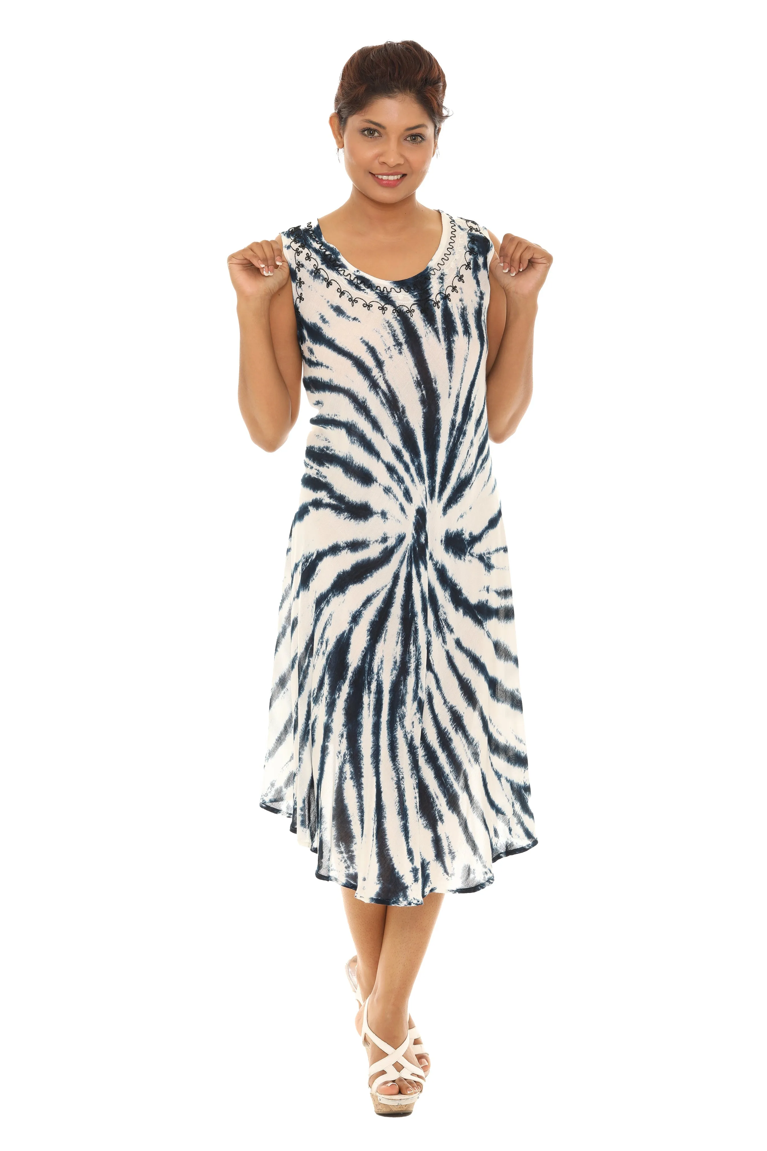 Spiral Tie Dye Rayon Sundress