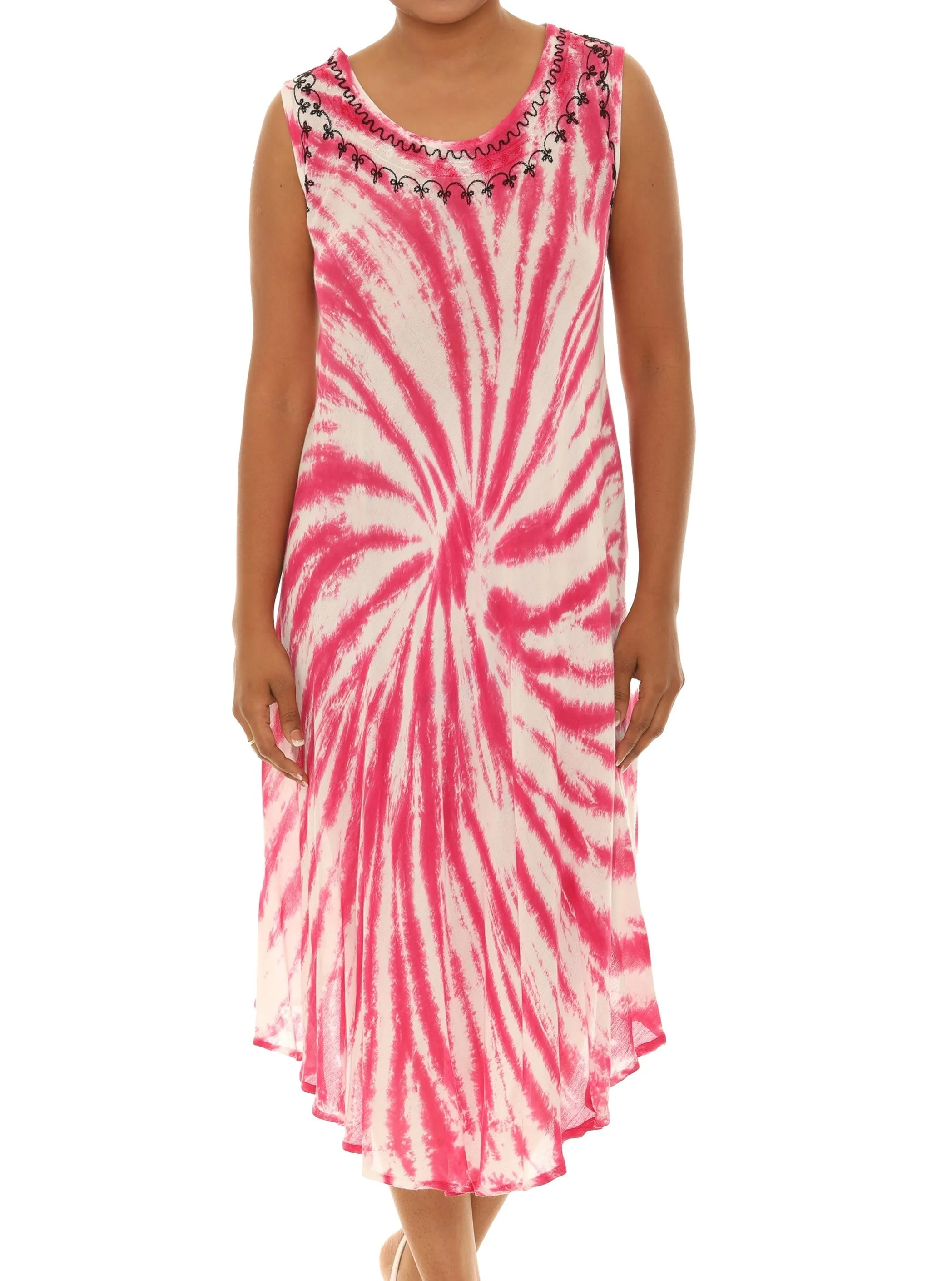 Spiral Tie Dye Rayon Sundress