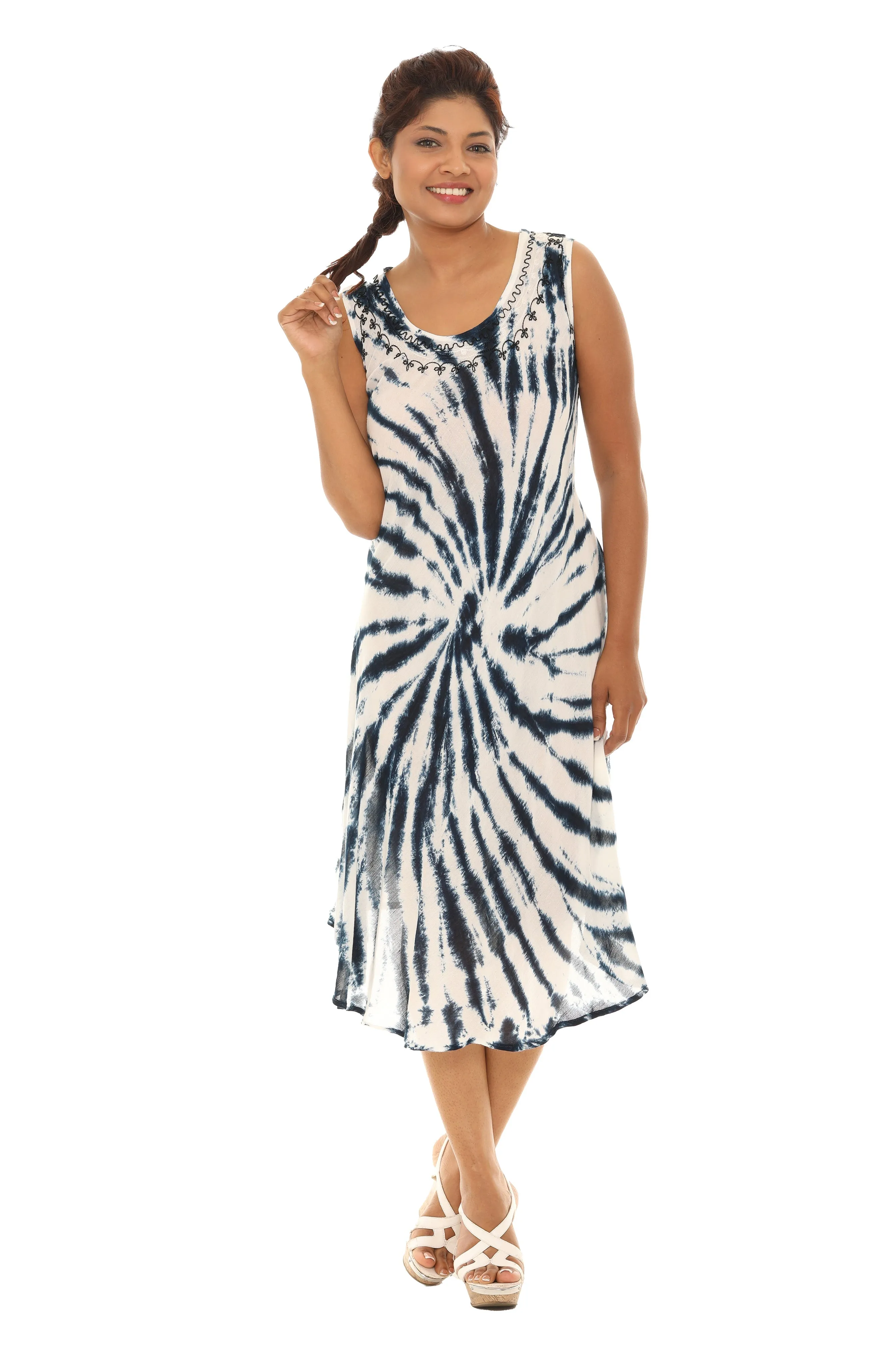 Spiral Tie Dye Rayon Sundress