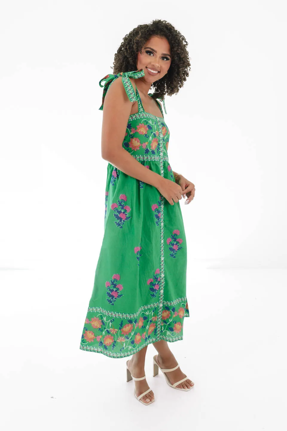 Stained Glass Midi Dress - Green
