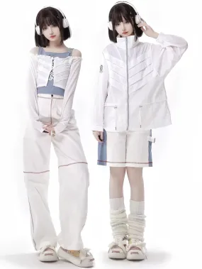 Suit Color Skeleton Summer Jacket Blue White Fresh Invasion Sunscreen