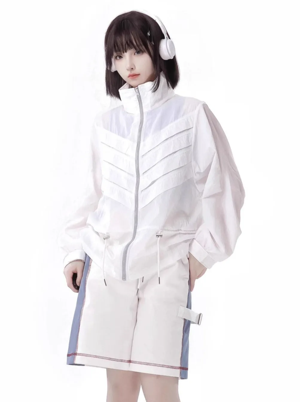Suit Color Skeleton Summer Jacket Blue White Fresh Invasion Sunscreen