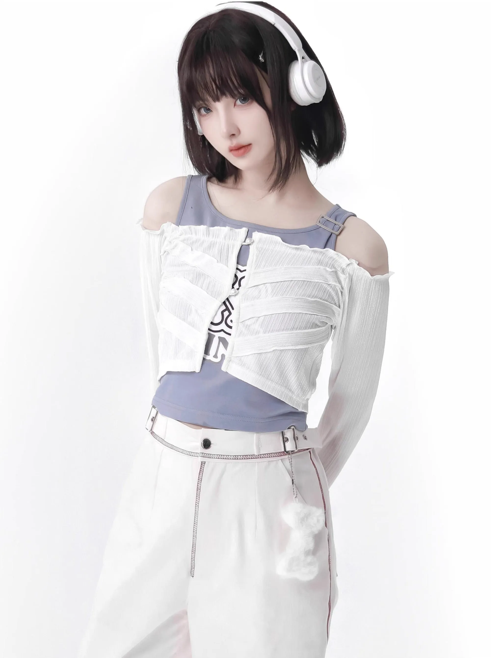 Suit Color Skeleton Summer Jacket Blue White Fresh Invasion Sunscreen
