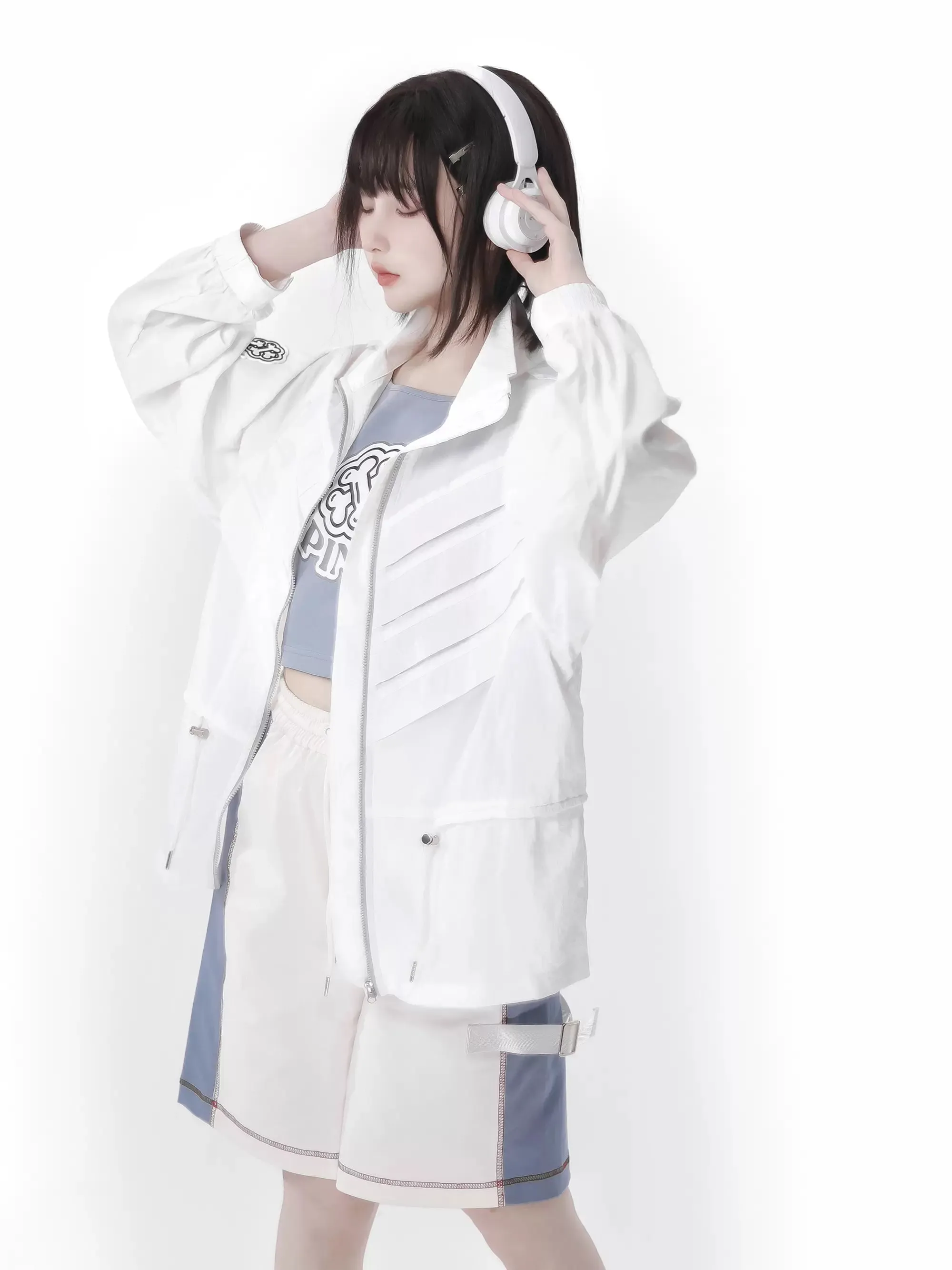 Suit Color Skeleton Summer Jacket Blue White Fresh Invasion Sunscreen