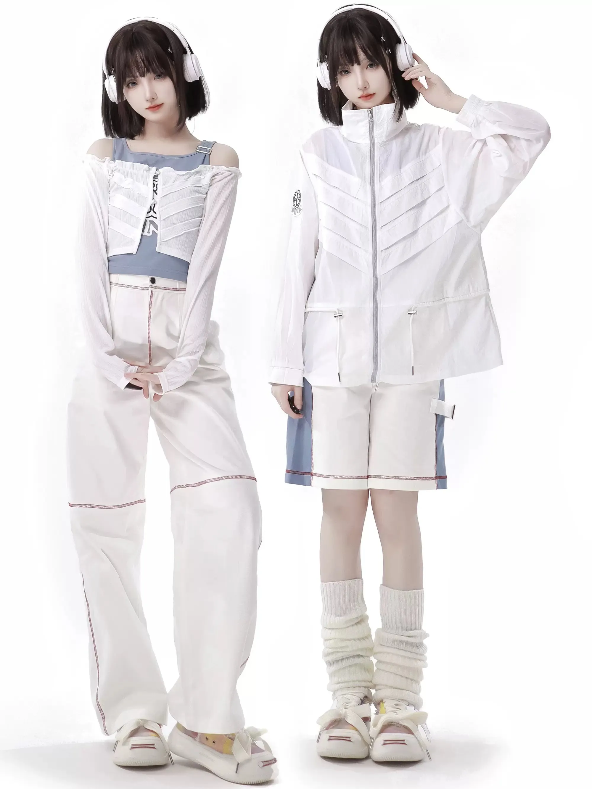 Suit Color Skeleton Summer Jacket Blue White Fresh Invasion Sunscreen