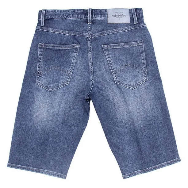 Summer Newest Loose Mid Waist Stretchy Men's Jean Shorts