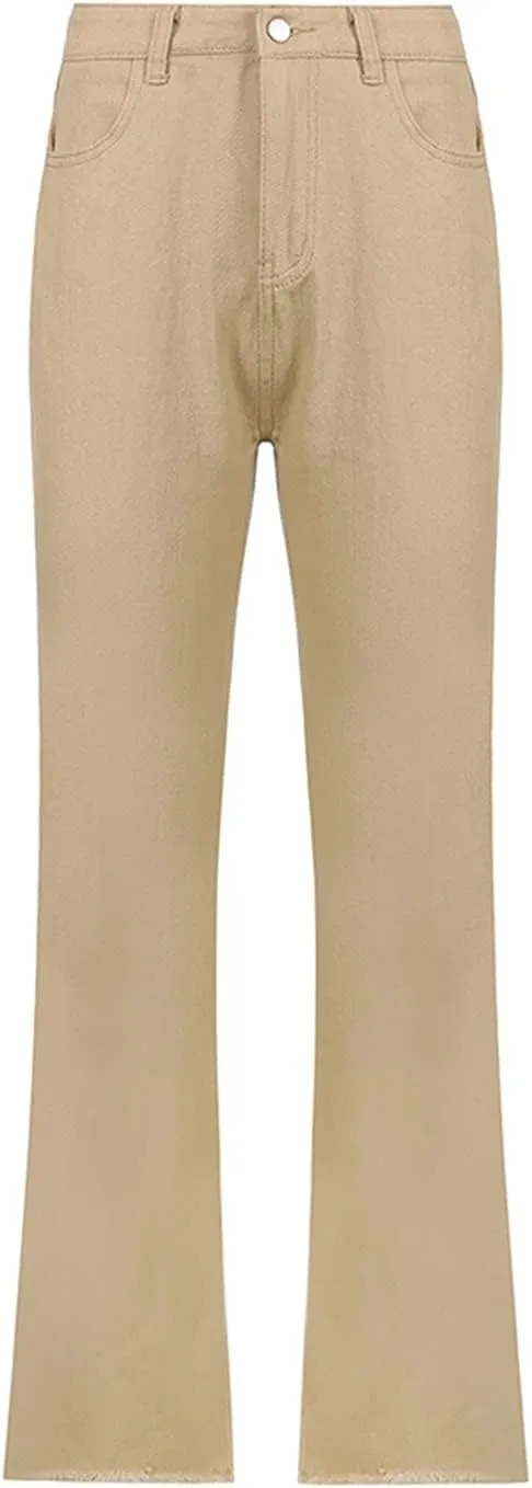 Vintage Jeans for Women Teen Girl High Waisted Relaxed Fit Stretchy Bell Boottom Boyfriend Jeans