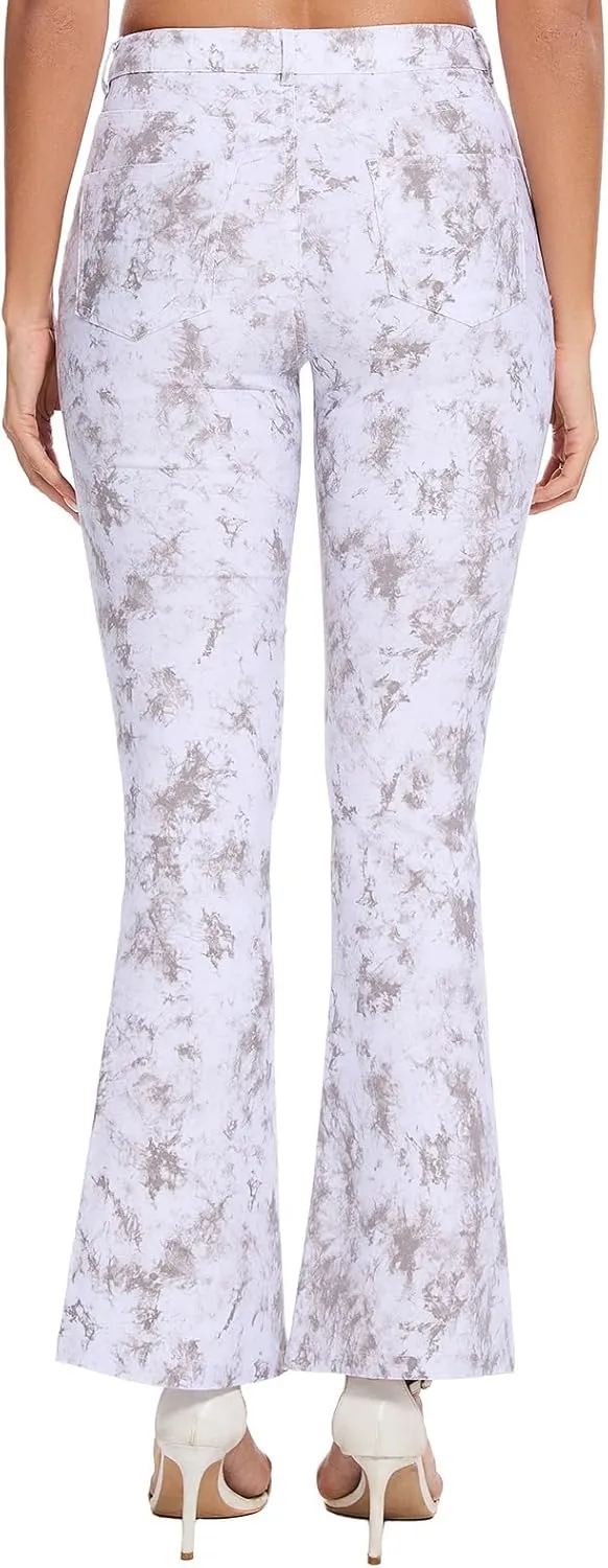 VIPONES Flared Jeans for Women High Waisted Tie Dye Bell Bottom High Stretchy Jeans
