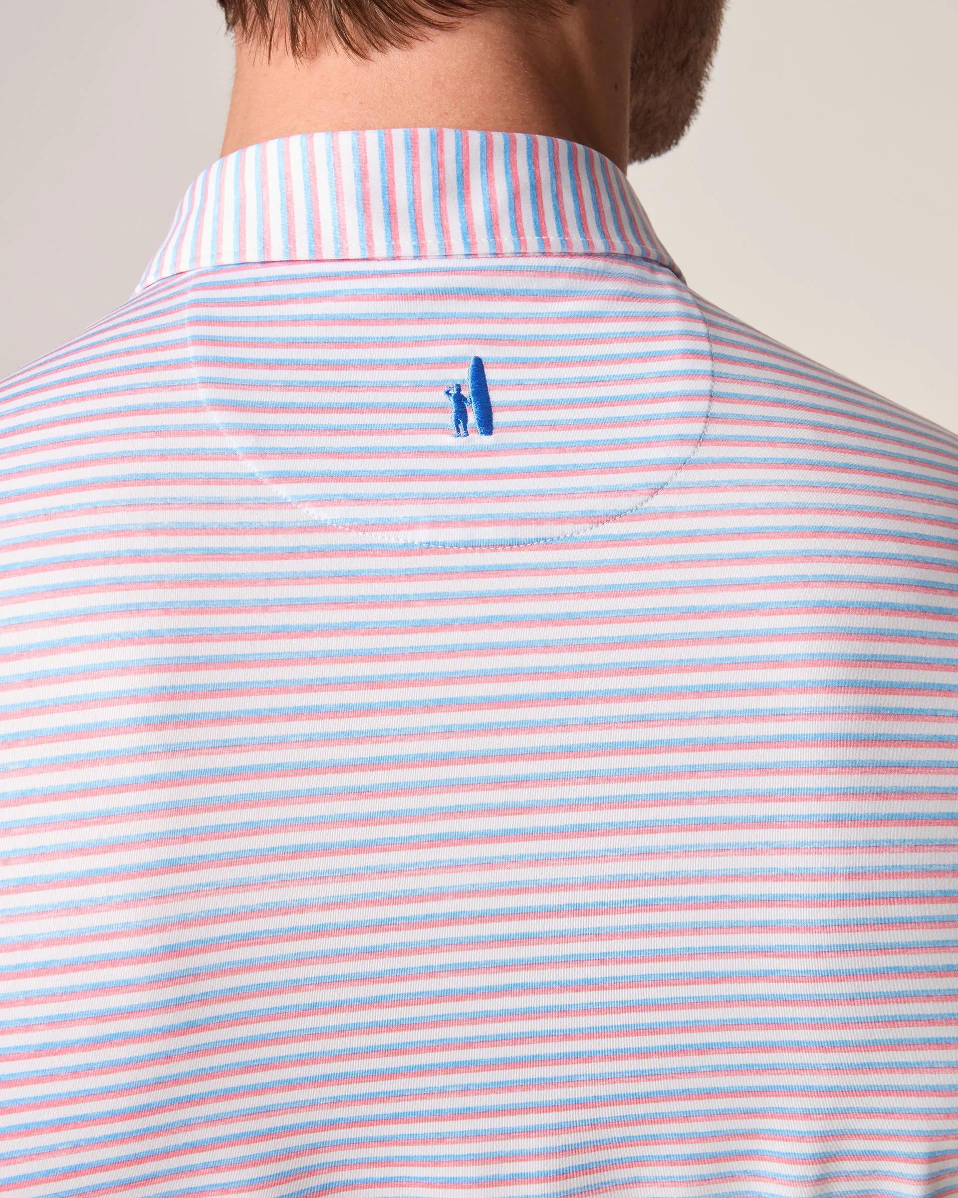 Warwick Striped Featherweight Performance Polo in Maliblu by Johnnie-O