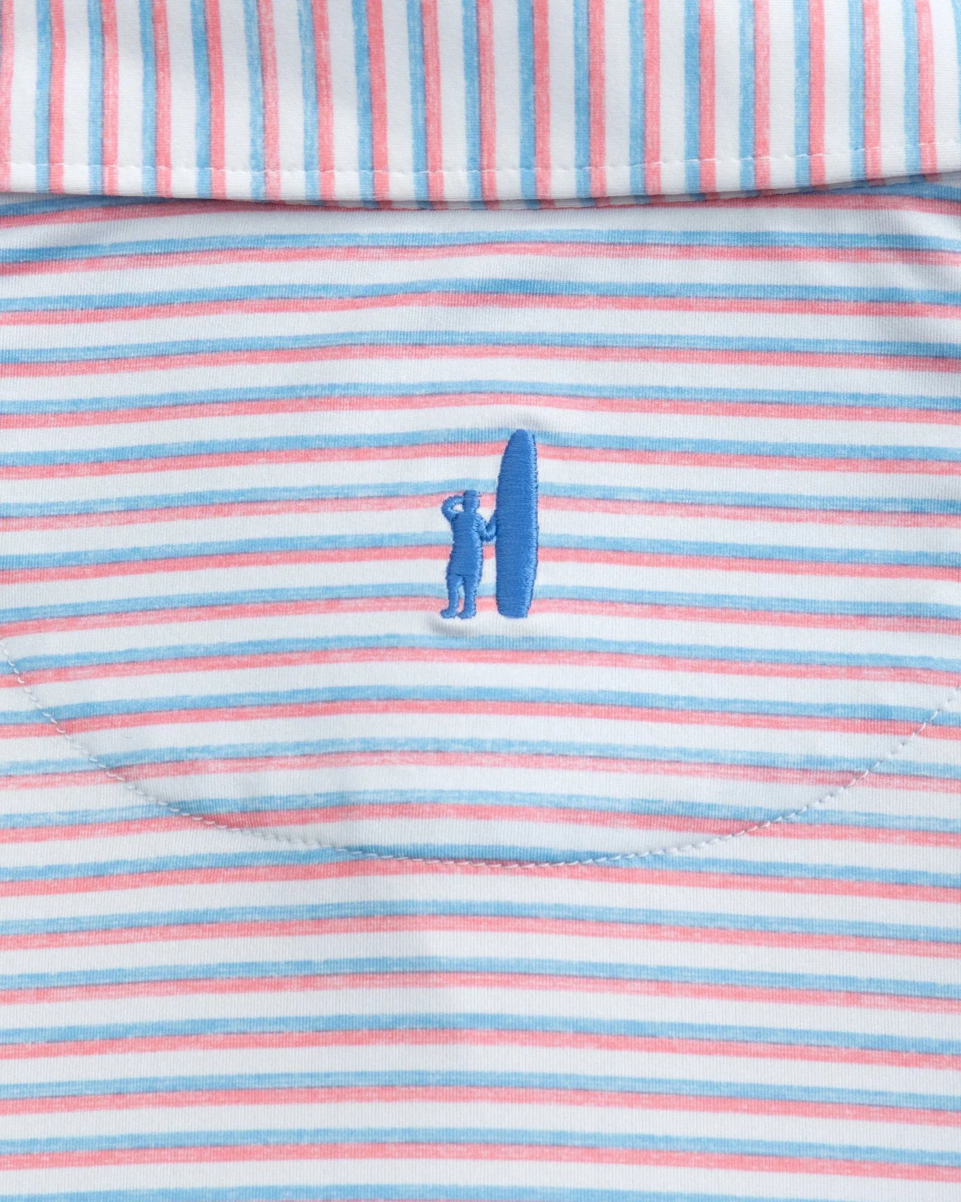Warwick Striped Featherweight Performance Polo in Maliblu by Johnnie-O