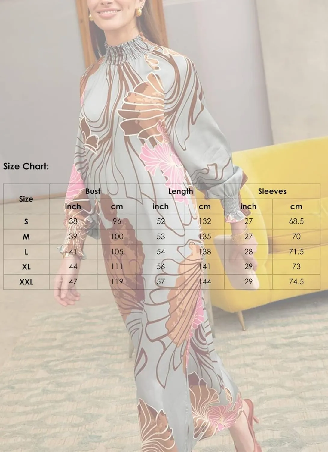 Women's Maxi Dress Stylish Print Round Neck Long Sleeve Popular 2025 Summer Cocktail Holiday Outfits Shift Dress