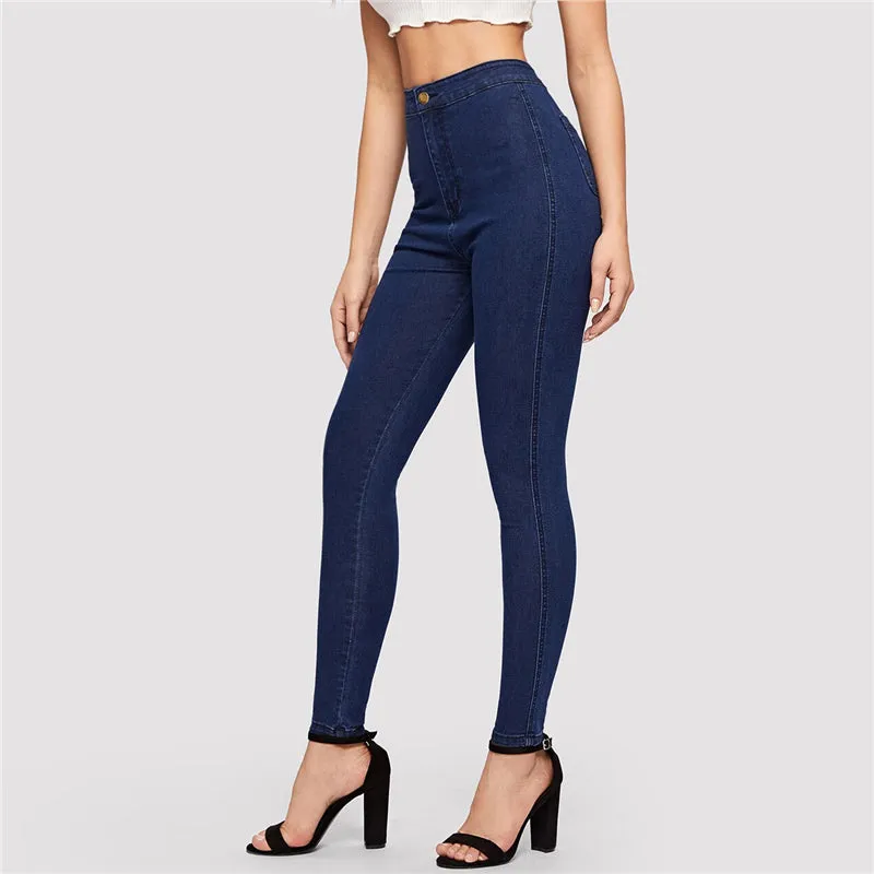 Women's Skinny High-Waist Stretchy Jeans