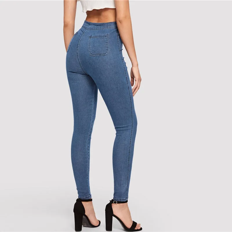 Women's Skinny High-Waist Stretchy Jeans