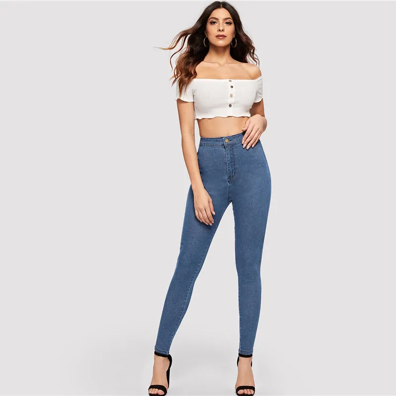 Women's Skinny High-Waist Stretchy Jeans