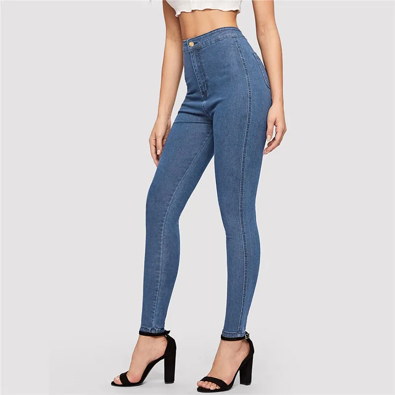 Women's Skinny High-Waist Stretchy Jeans